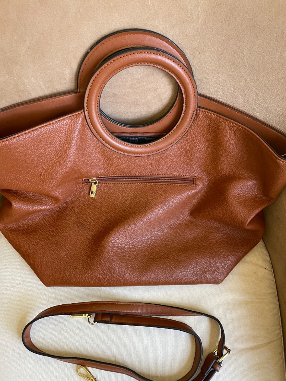 PRICE DROP! London Fog Collection Large Caramel Brown Tote Bag - Picture 6 of 14